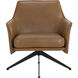 Crosby Missouri Cognac Leather Swivel Lounge Chair, Swivel